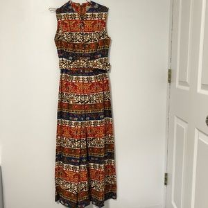 70s Vintage Print Dress